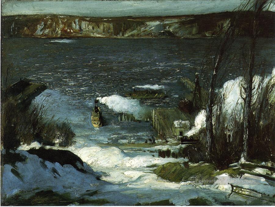 Paysage de North River Realist George Wesley Bellows Peintures à l'huile